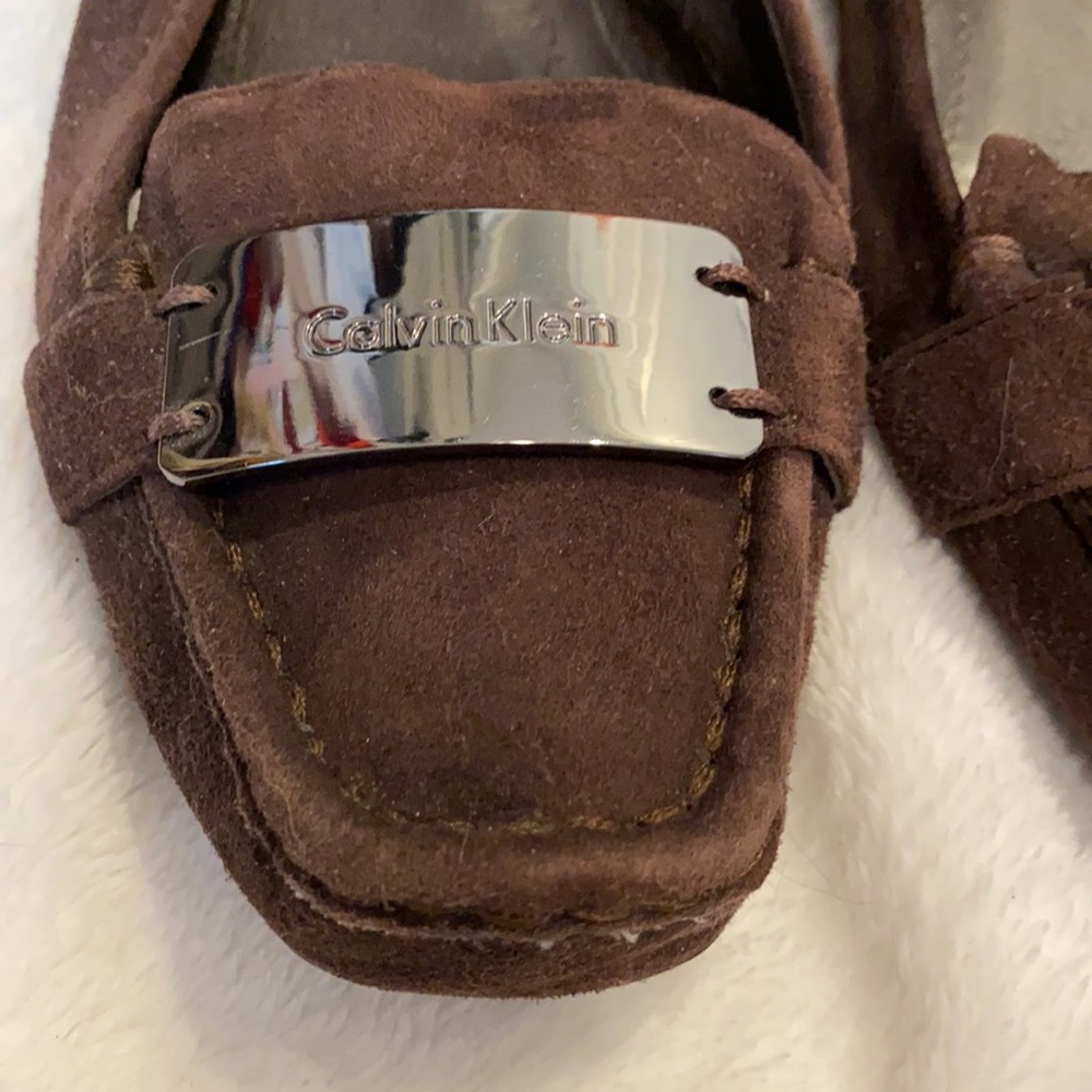 Women’s Calvin Klein women’s brown suede flats shoes, sz 7 - Picture 5 of 14